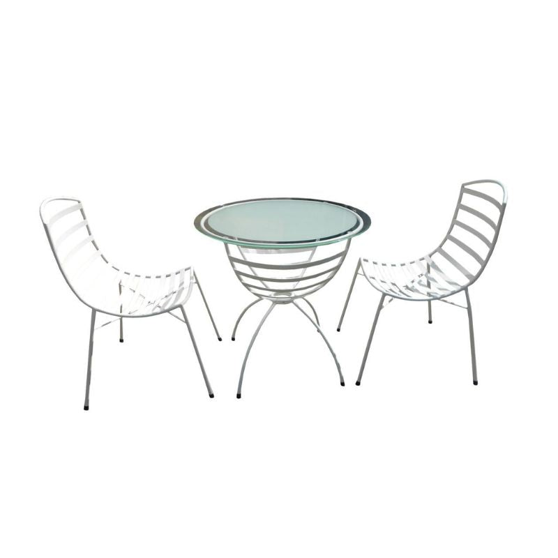 Sarahline 3 Piece Metal Outdoor Dining Set Front