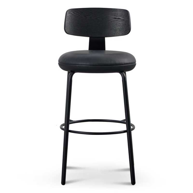Seagrove Black Bar Stool Front View
