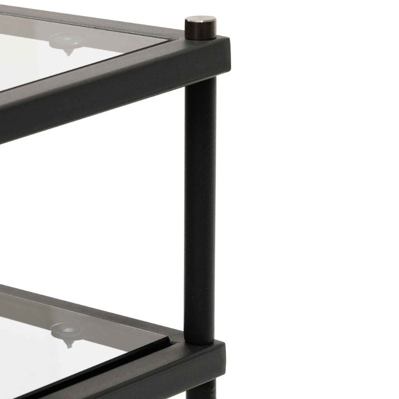 Seaside 120CM Grey Glass Console Table Black Base