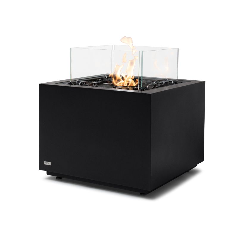 Sidecar 24 Ethanol Fire Pit Table Graphite Black Glass