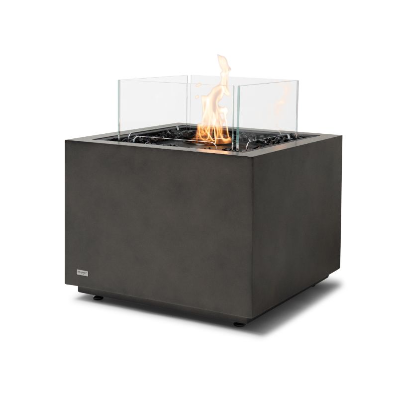 Sidecar 24 Ethanol Fire Pit Table Natural Black Glass