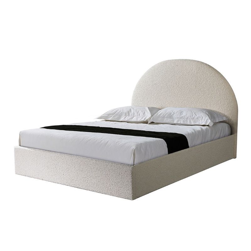 Silvergate Fabric King Bed Ivory White