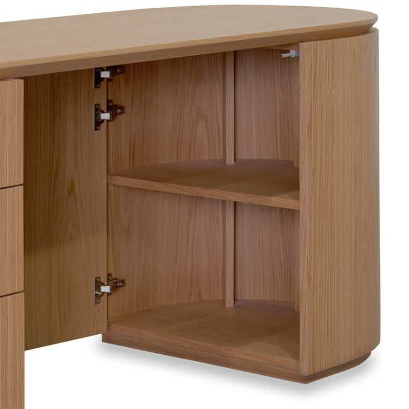 Silverstone 177CM Left Drawer Office Desk Natural Rake View