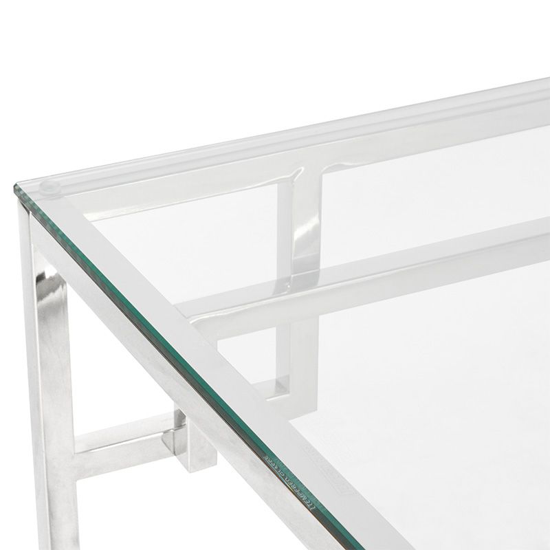 Somerset 12M Glass Coffee Table Stainless Steel Top