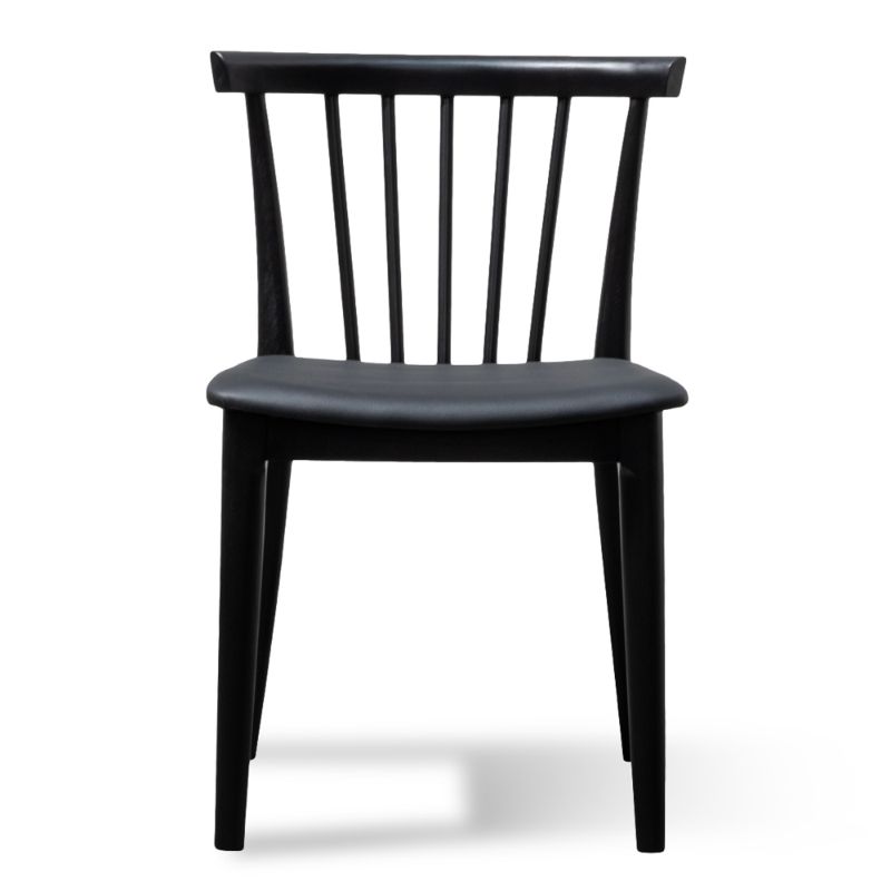 Southey Wooden Dining Chair Black Front View