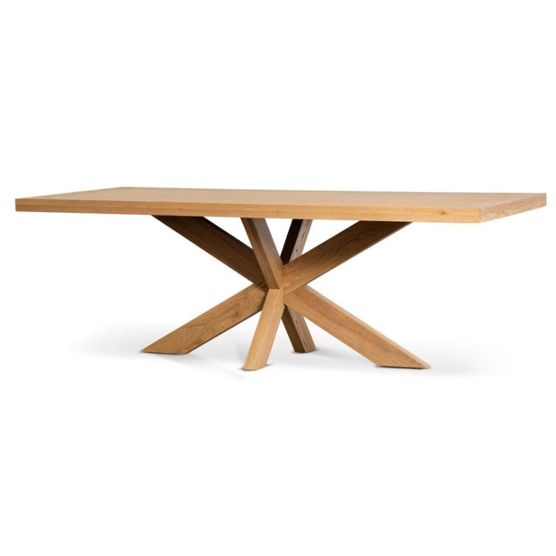 Springbrook 220CM Wooden Dining Table Natural Front