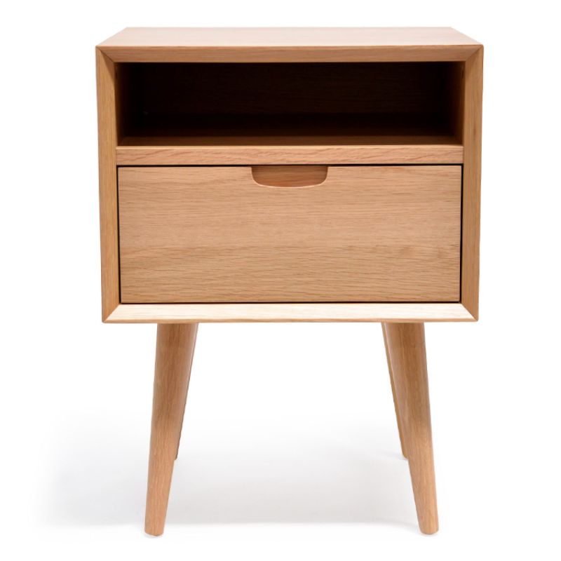 Springfield Wooden Bedside Table Natural Front