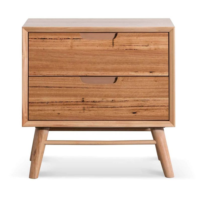 Stanford Bedside Table Wormy Chestnut Front