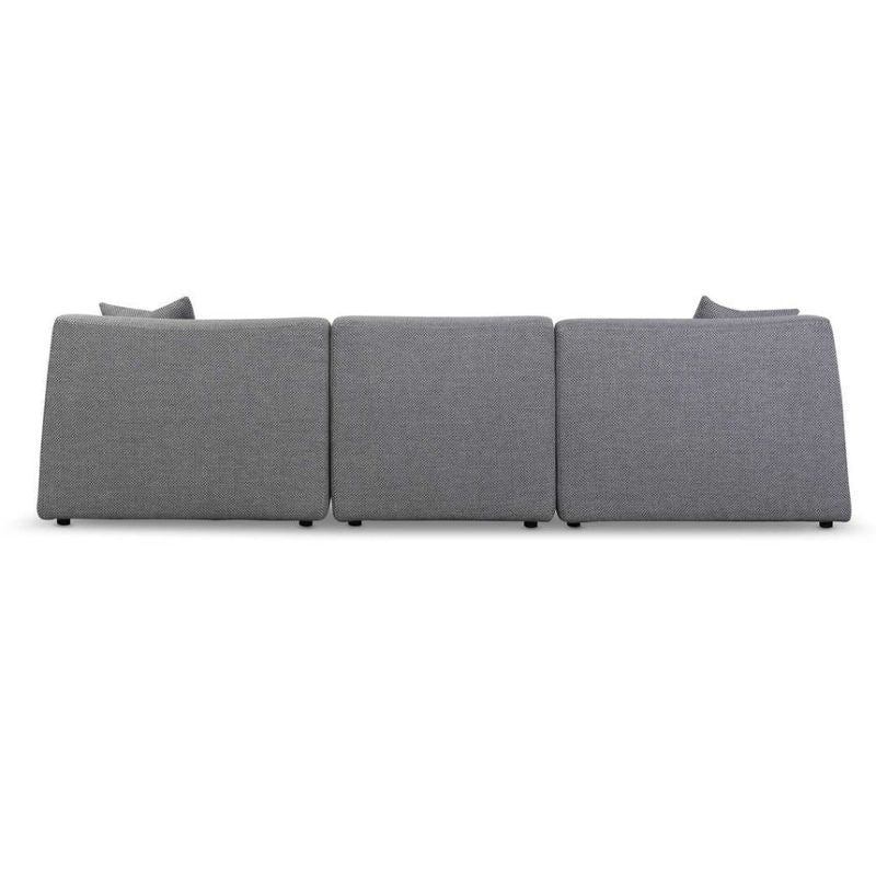 Stoneview 3 Seater Left Chaise Sofa Noble Grey Back Side View