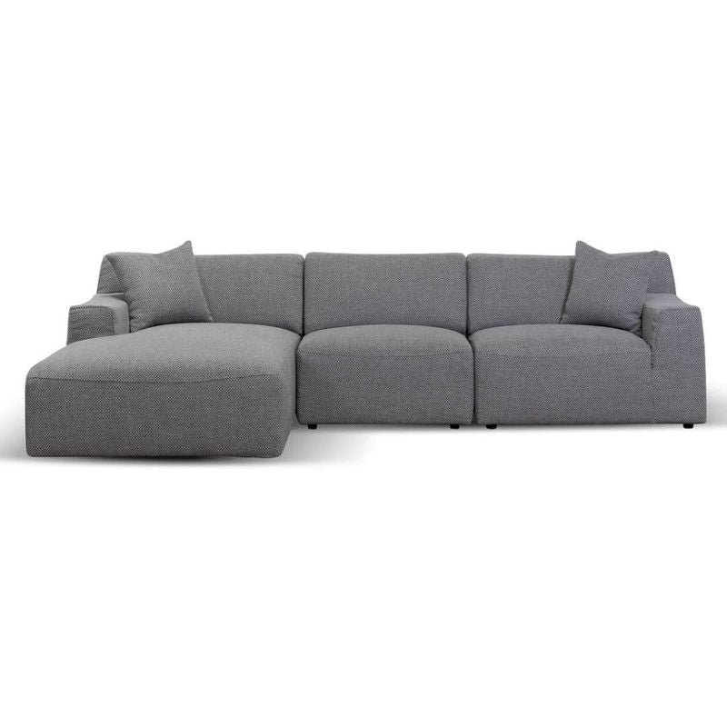 Stoneview 3 Seater Left Chaise Sofa Noble Grey Front View