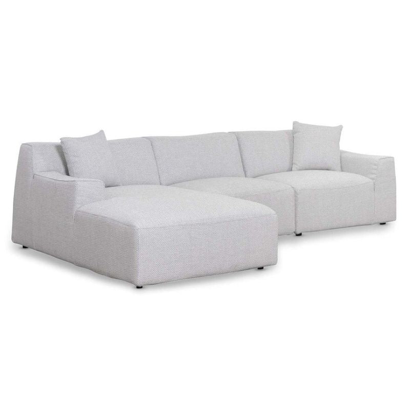 Stoneview 3 Seater Left Chaise Sofa Passive Grey Corner View