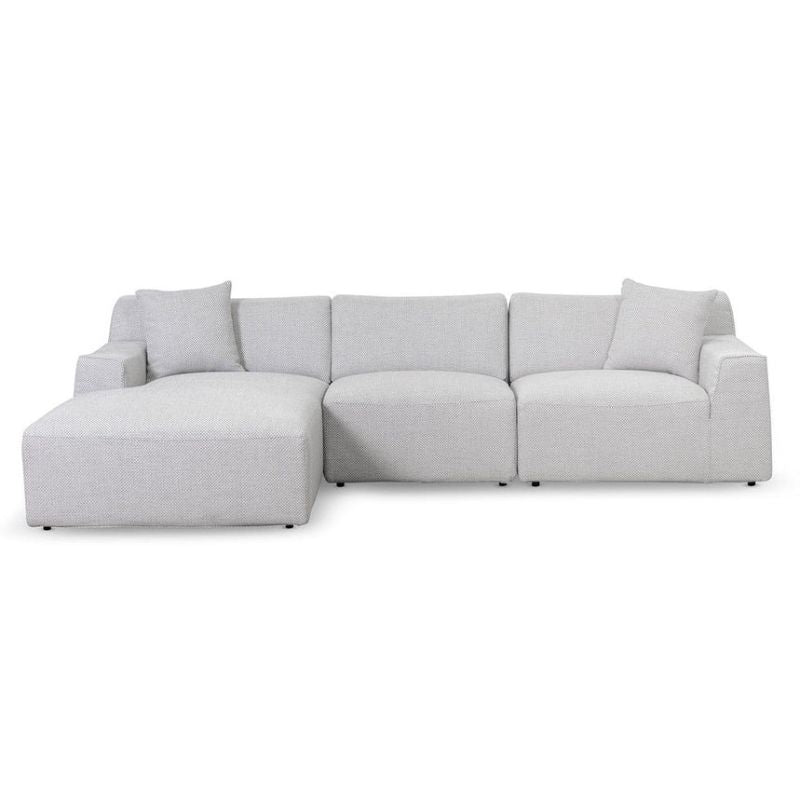 Stoneview 3 Seater Left Chaise Sofa Passive Grey Front View