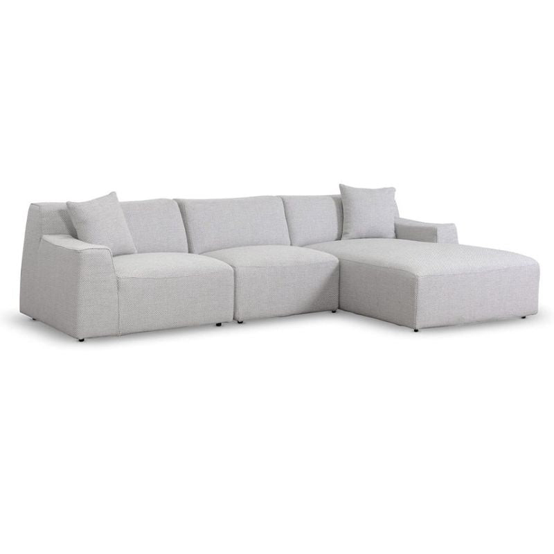 Stoneview 3 Seater Right Chaise Sofa Passive Grey Corner View