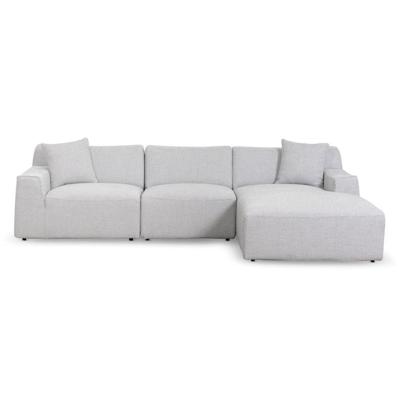 Stoneview 3 Seater Right Chaise Sofa Passive Grey Front View
