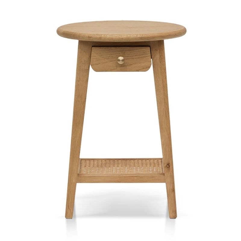 Stonybrook Round Side Table Natural Front