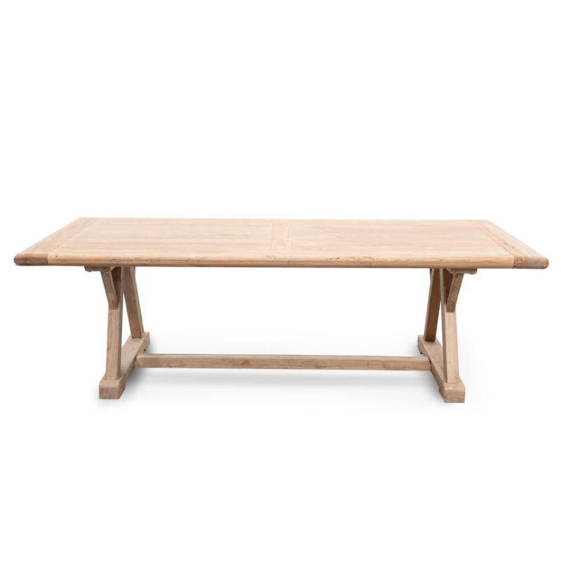 Sylwood 240CM Reclaimed Elm Wood Dining Table Front View