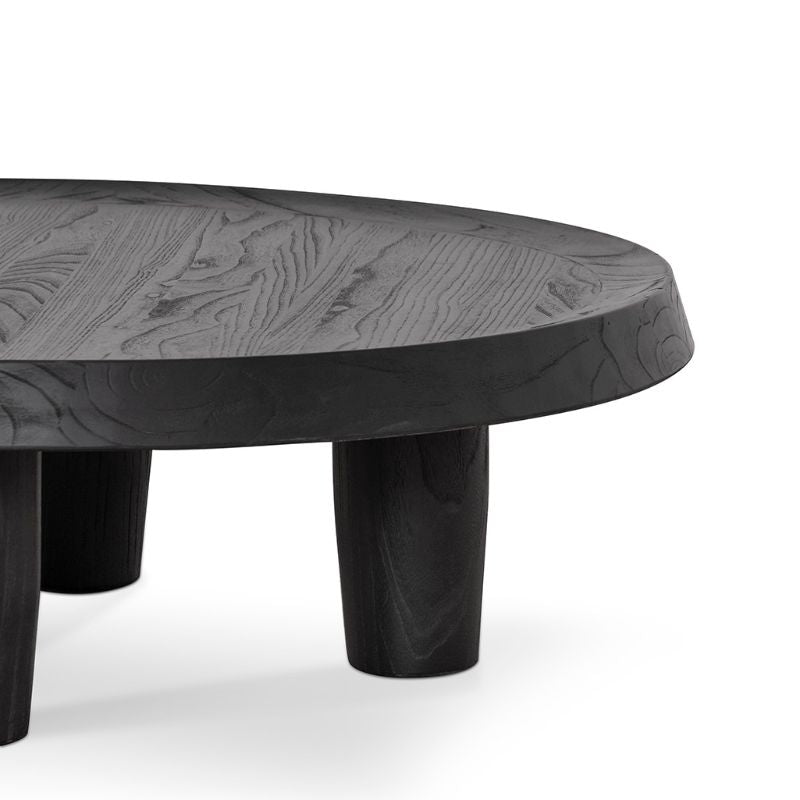 Tennyson 100CM Round Coffee Table Black Right Side View