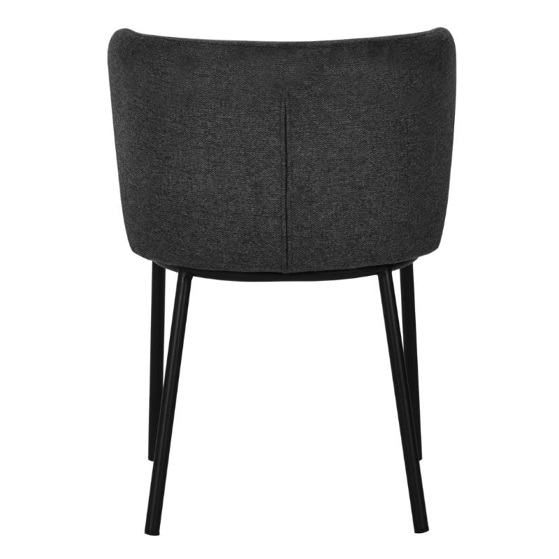 Thackeray Fabric Dining Chair Set Of 2 Charcoal Grey Back