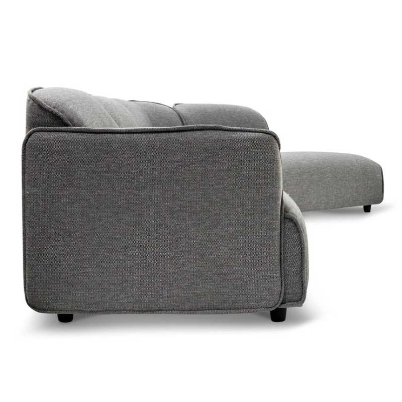 Thornhill Left Return Modular Fabric Corner Sofa Graphite Grey Side View