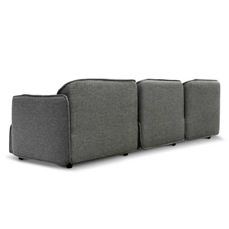 Thornhill Right Return Modular Fabric Corner Sofa Graphite Grey Back Side Corner View