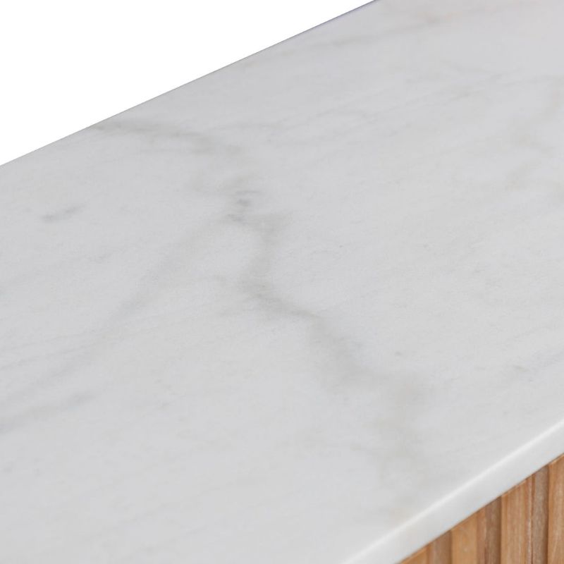Torrance 160CM 16M White Marble Console Table Natural Marbel Finishing