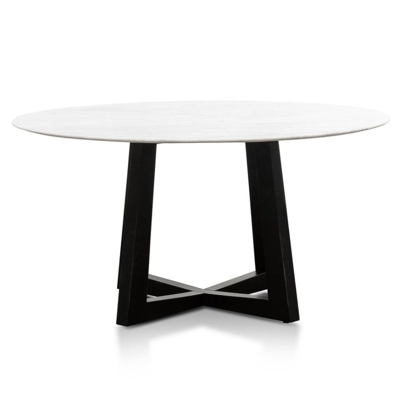 Trentfield 150CM Round Marble Dining Table Black