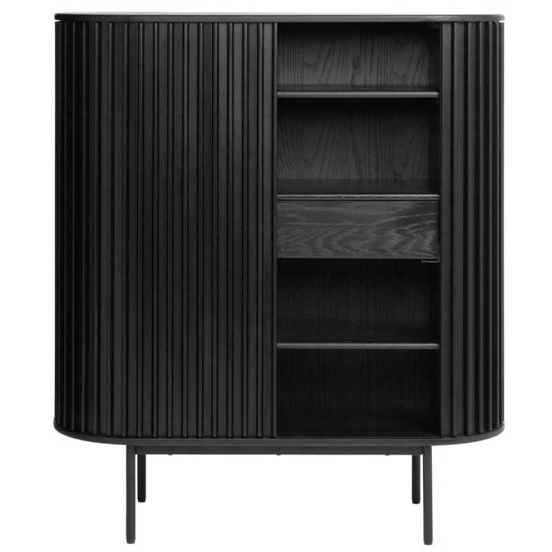 Tulipwood 110CM Storage Cabinet Black Right Drawer Open View