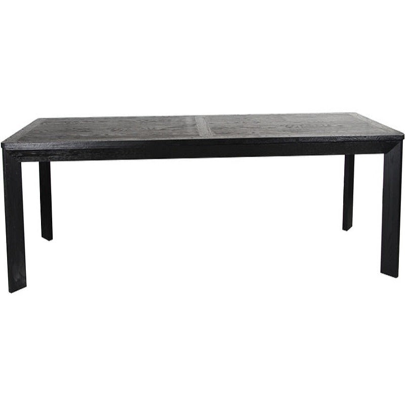 Uptonwood 300CM Wooden Dining Table Black Front View