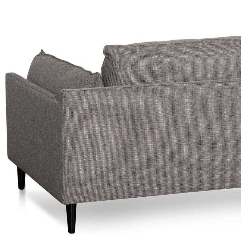 Valleybrook 4 Seater Left Chaise Fabric Sofa Graphite Grey Back Side Corner View