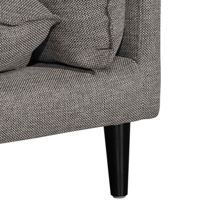 Valleybrook 4 Seater Left Chaise Fabric Sofa Graphite Grey Legs View