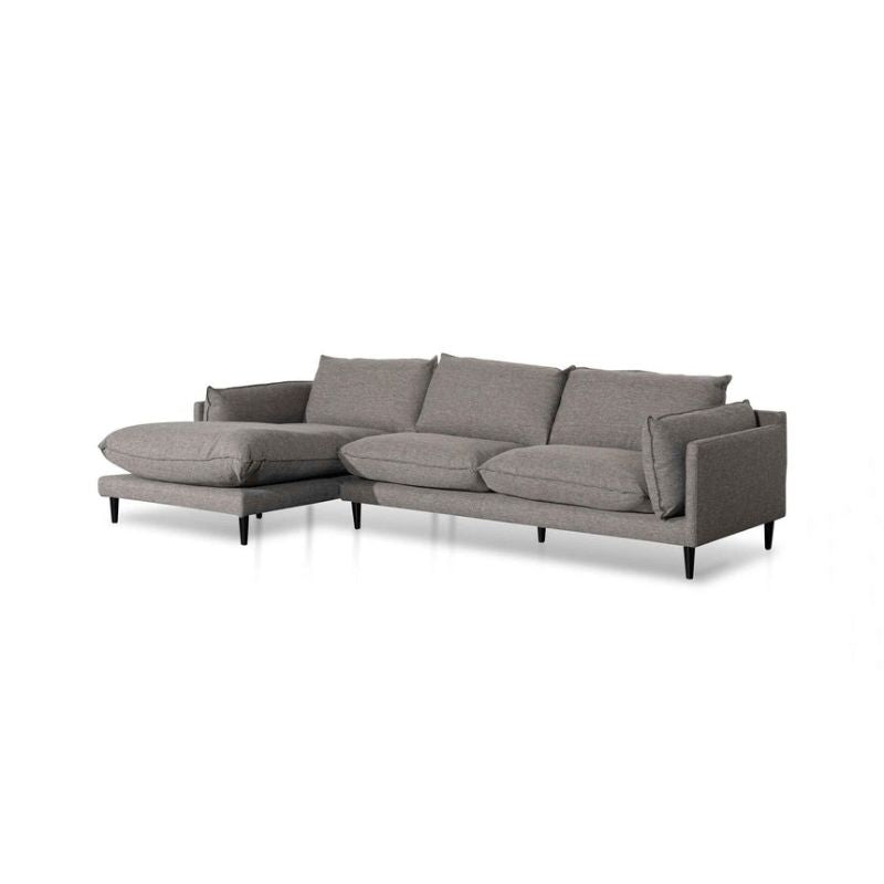 Valleybrook 4 Seater Left Chaise Fabric Sofa Graphite Grey