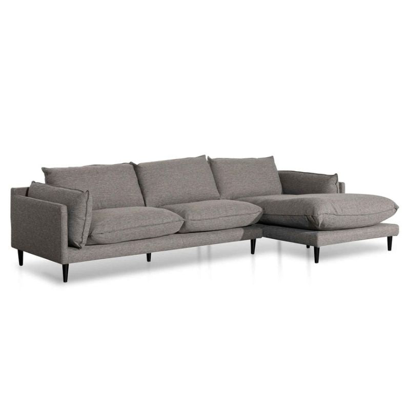 Valleybrook 4 Seater Right Chaise Fabric Sofa Graphite Grey Corner View