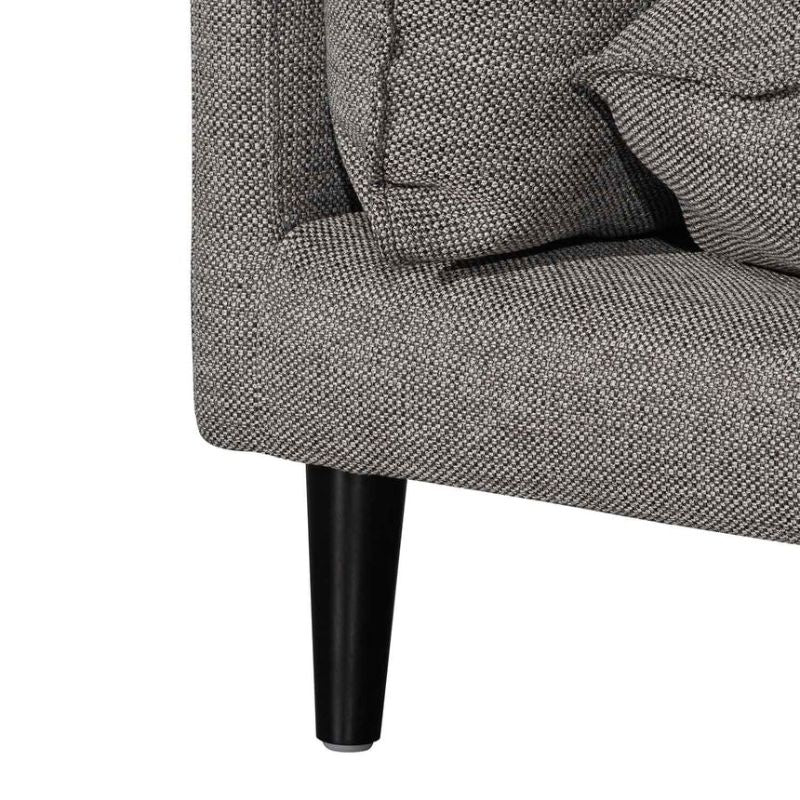 Valleybrook 4 Seater Right Chaise Fabric Sofa Graphite Grey Legs