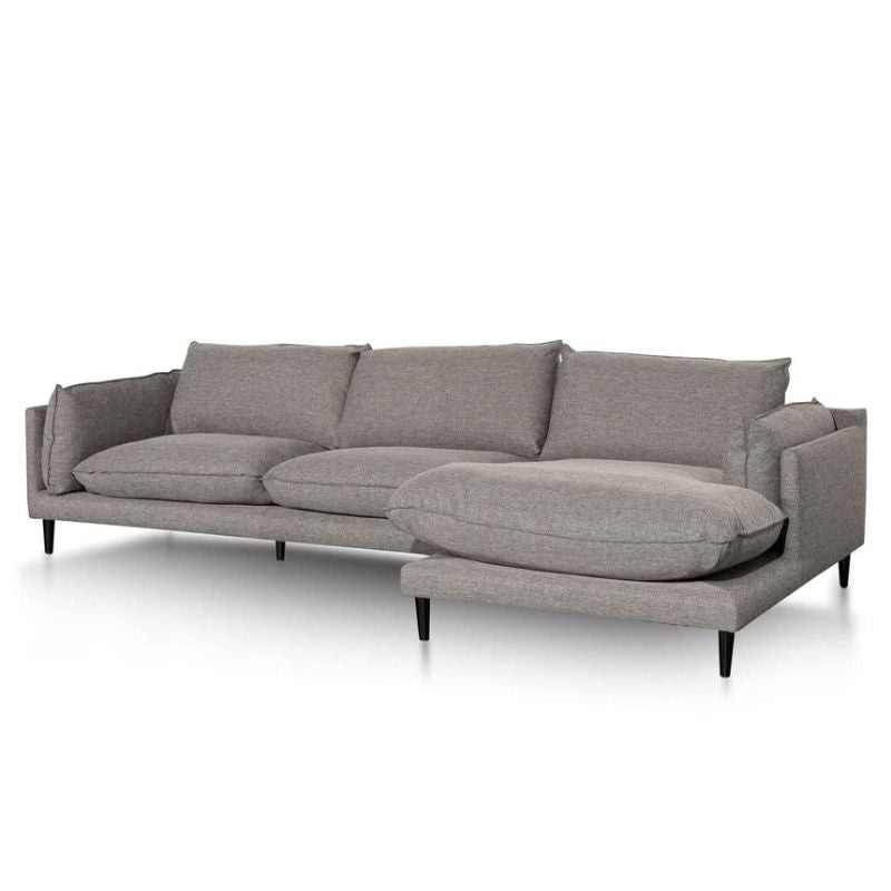Valleybrook 4 Seater Right Chaise Fabric Sofa Graphite Grey