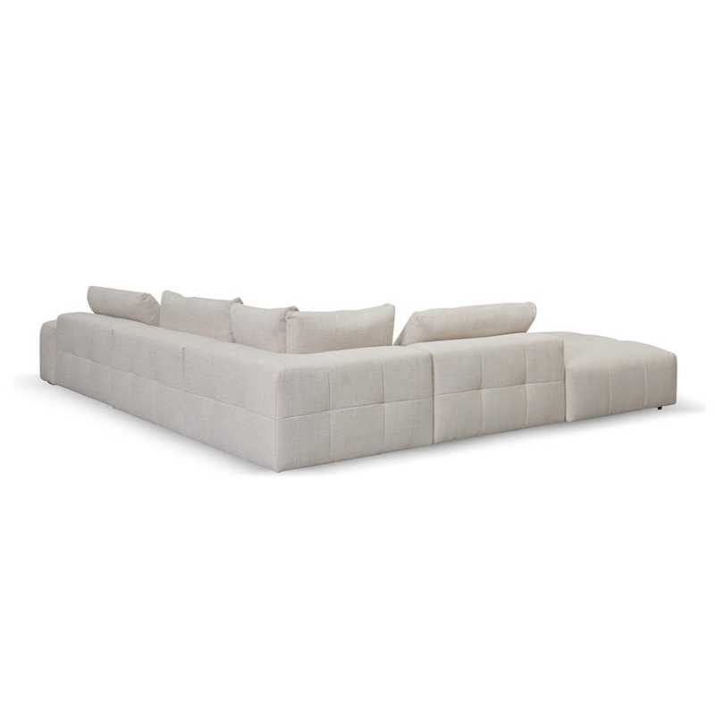 Valleyview Chaise Fabric Sofa Taupe Beige Back Side View