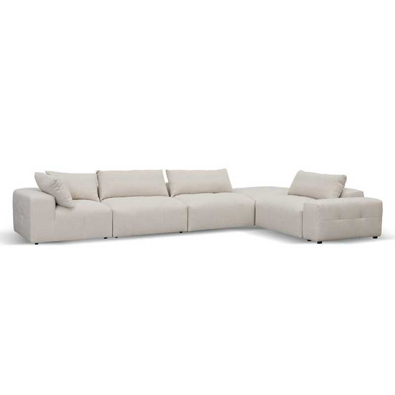 Valleyview Chaise Fabric Sofa Taupe Beige Front Chaiswe View