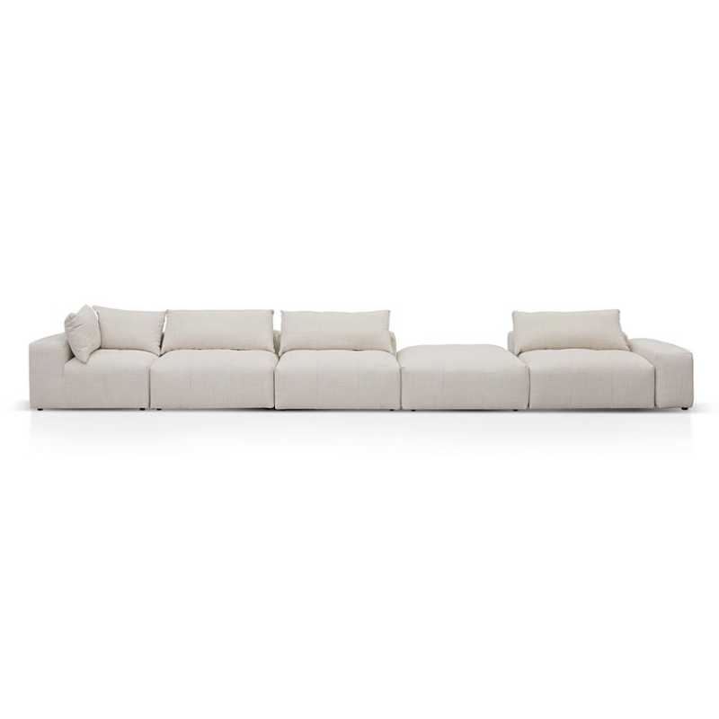 Valleyview Chaise Fabric Sofa Taupe Beige Full View