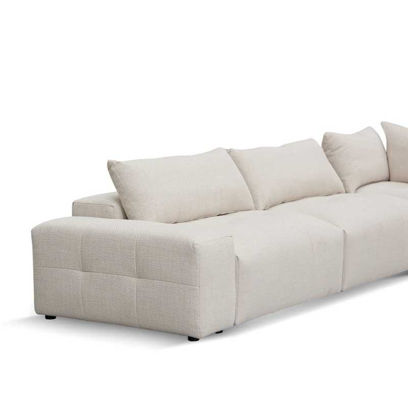Valleyview Chaise Fabric Sofa Taupe Beige Left Side View