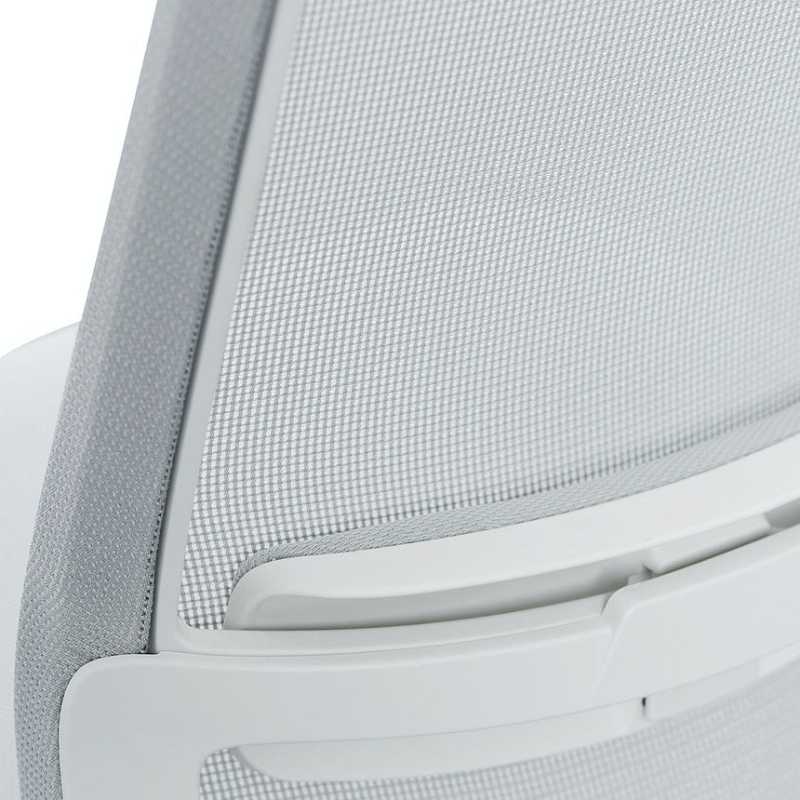 Viewcrest Mesh Office Chair Cloud Grey With White Base Backrest Back View