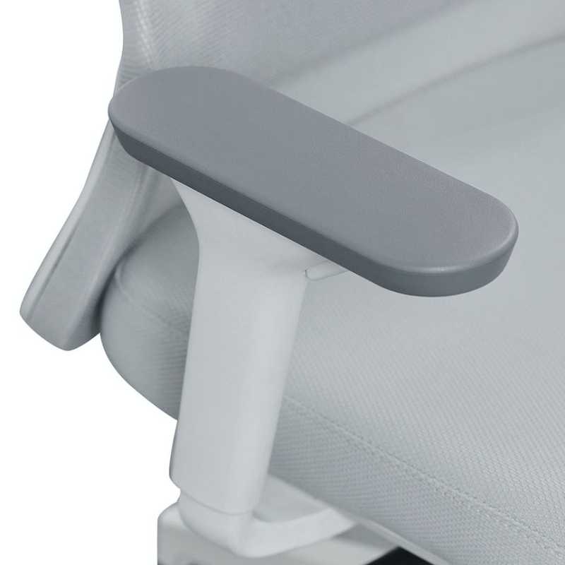 Viewcrest Mesh Office Chair Cloud Grey With White Base Handrest View