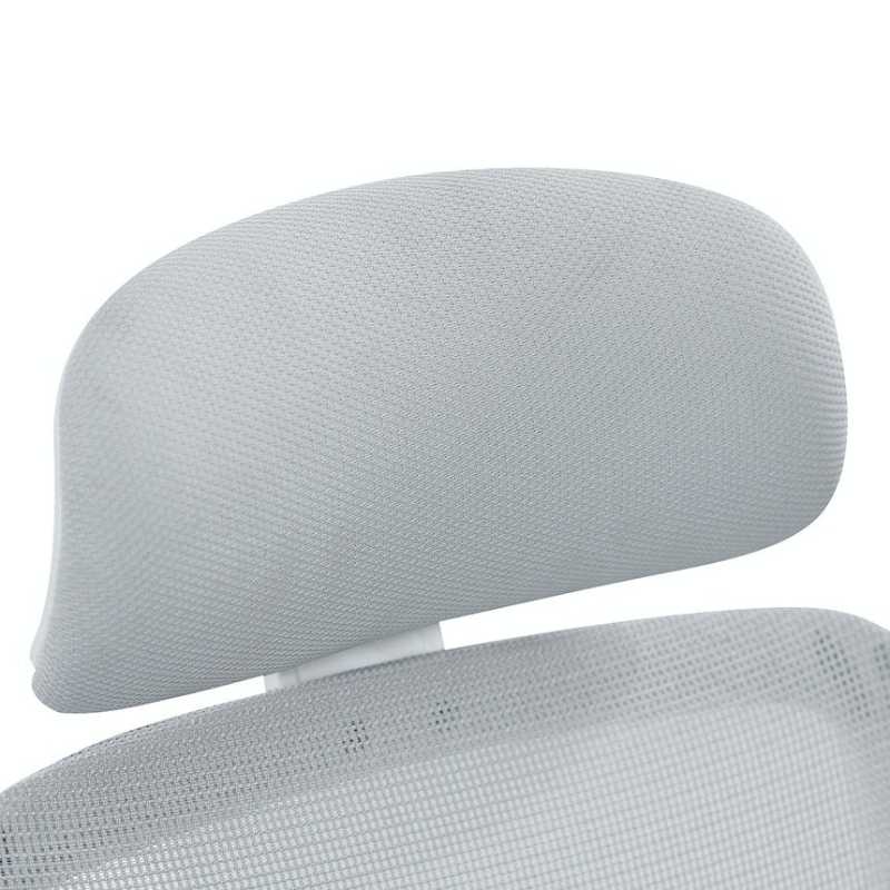 Viewcrest Mesh Office Chair Cloud Grey With White Base Headrest