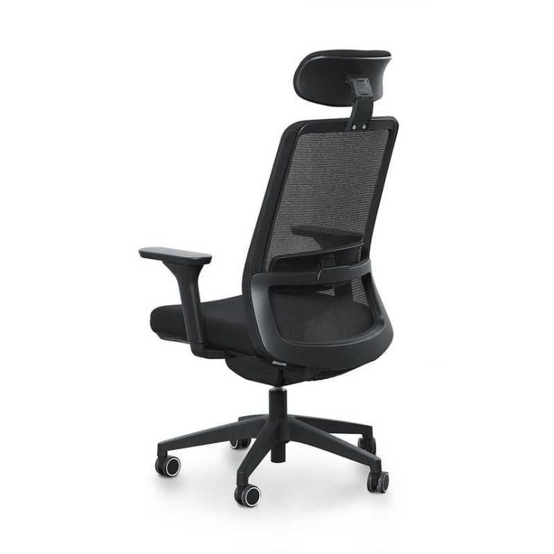 Viewcrest Mesh Office Chair Full Black Back Angle View
