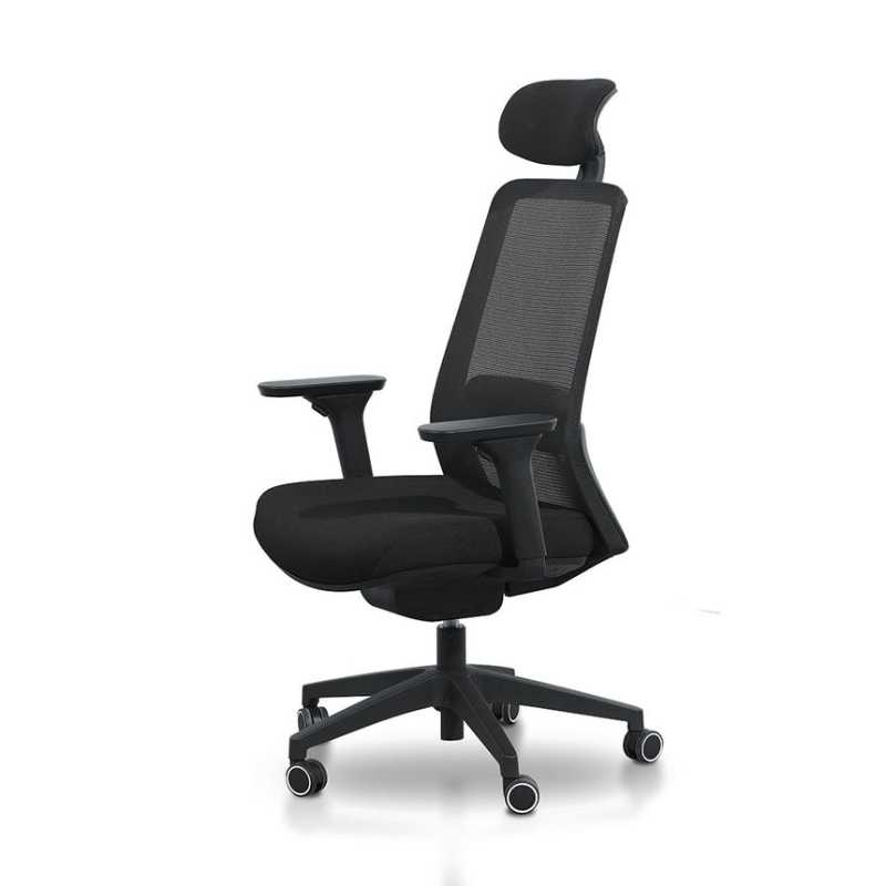 Viewcrest Mesh Office Chair Full Black Corner View