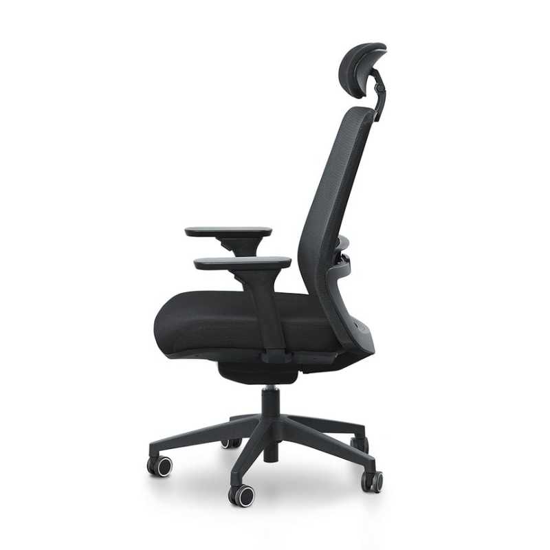 Viewcrest Mesh Office Chair Full Black Side View