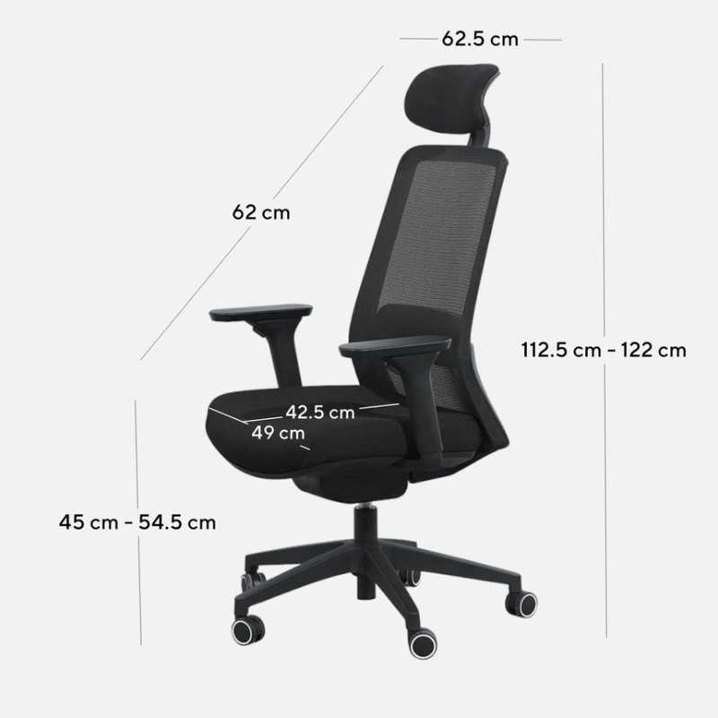Viewcrest Mesh Office Chair Full Black Specifications