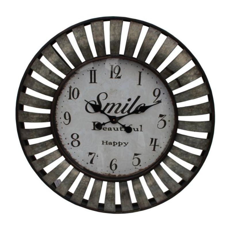 Viking Round Metal Clock