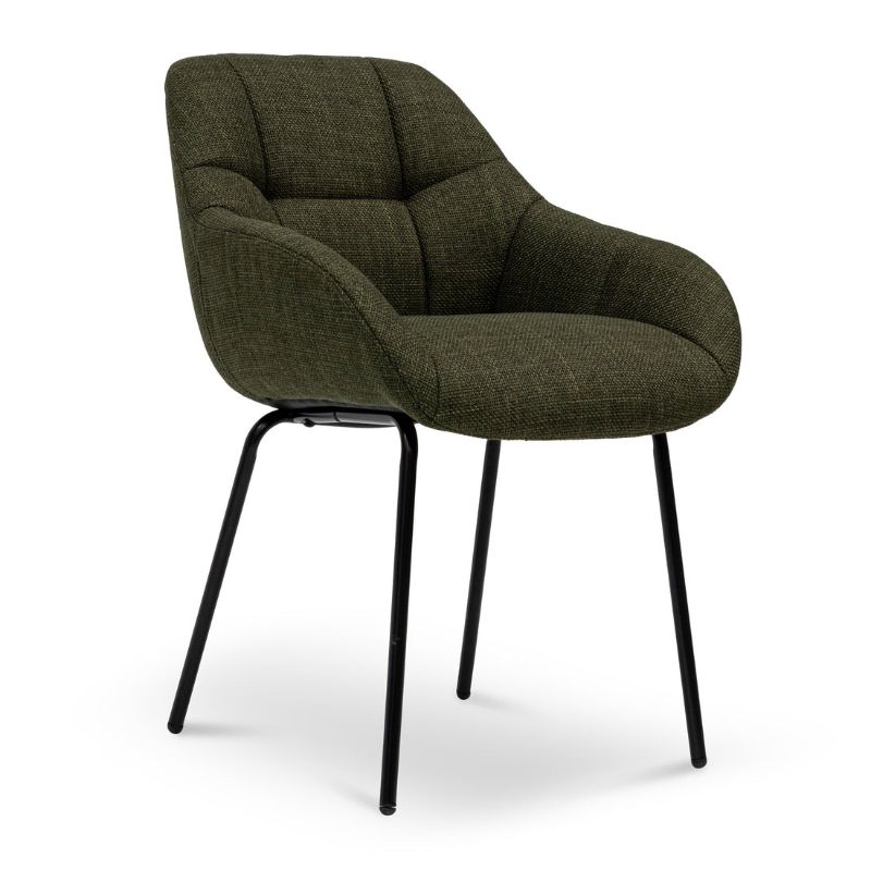 Wakefield Fabric Dining Chair Pine Green Angle