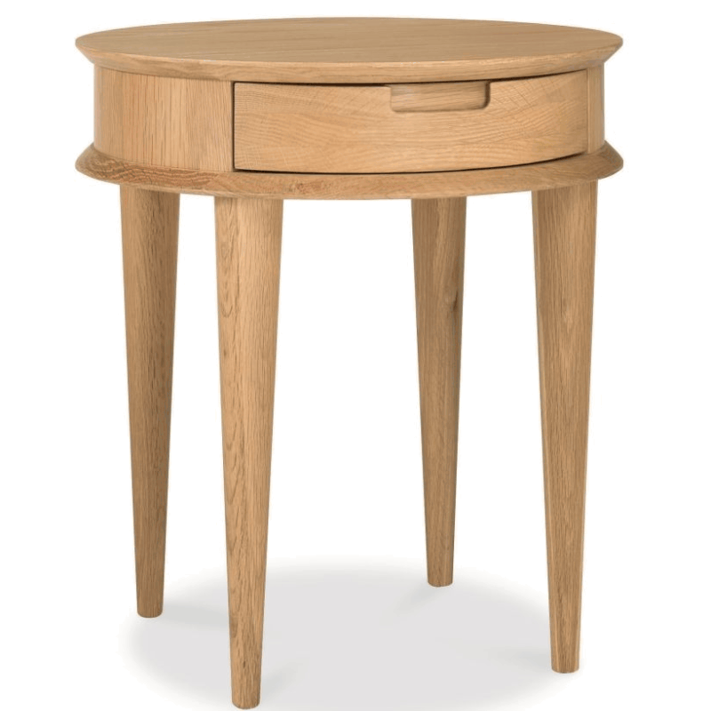 Wave Lamp Side Table With Drawers Natural