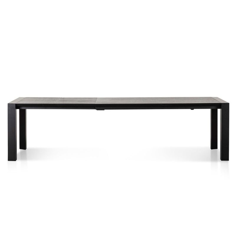 Weathervane Extendable Wooden Dining Table Black Extended