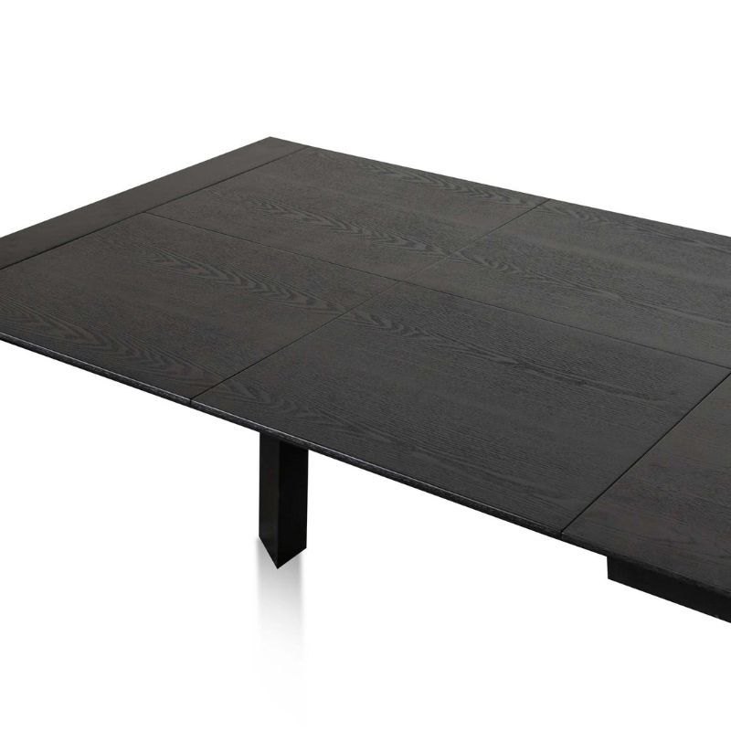 Weathervane Extendable Wooden Dining Table Black Top View